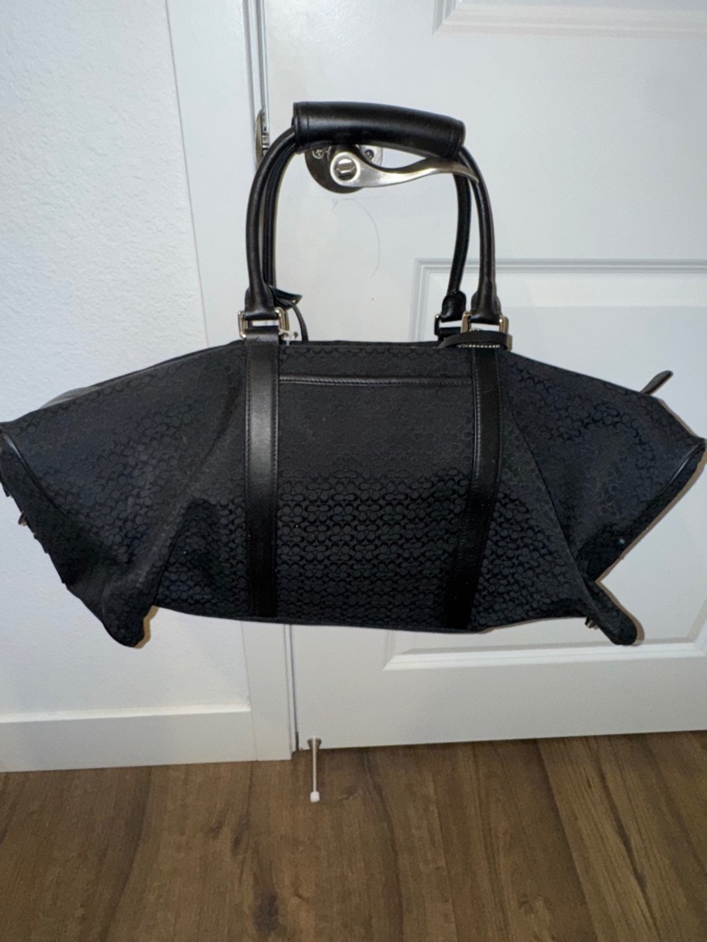 NWT Coach F77013 XL Signature C Duffle Travel Bag w/ Strap, Padlock & Key